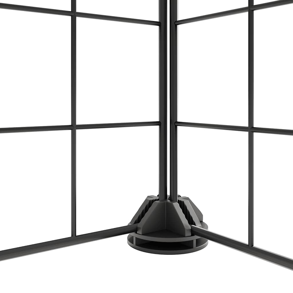 Huisdierenkooi Met Deur 20 Panelen 140X70X35 Cm Staal Zwart