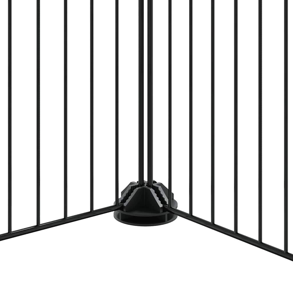 Huisdierenkooi Met Deur 20 Panelen 105X70X70 Cm Staal Zwart