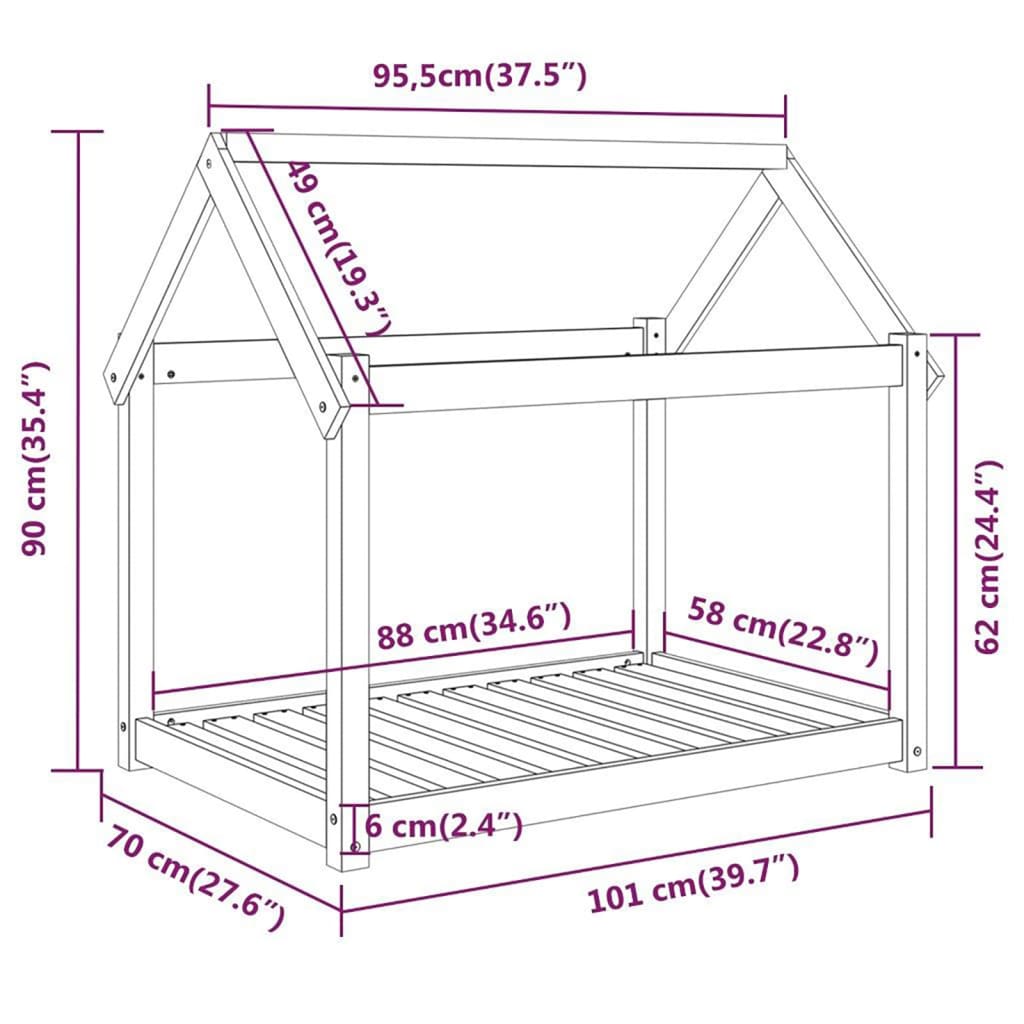 Hondenbed Massief Grenenhout