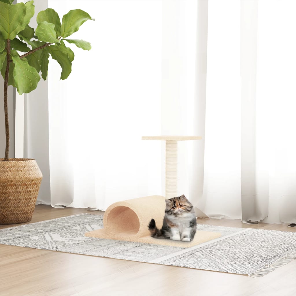 Kattenmeubel Met Tunnel 60X34,5X50 Cm Kleurig