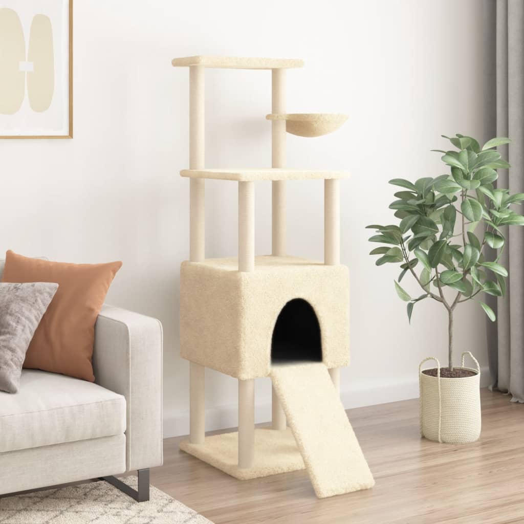 Kattenmeubel Met Sisal Krabpalen 153 Cm Kleurig