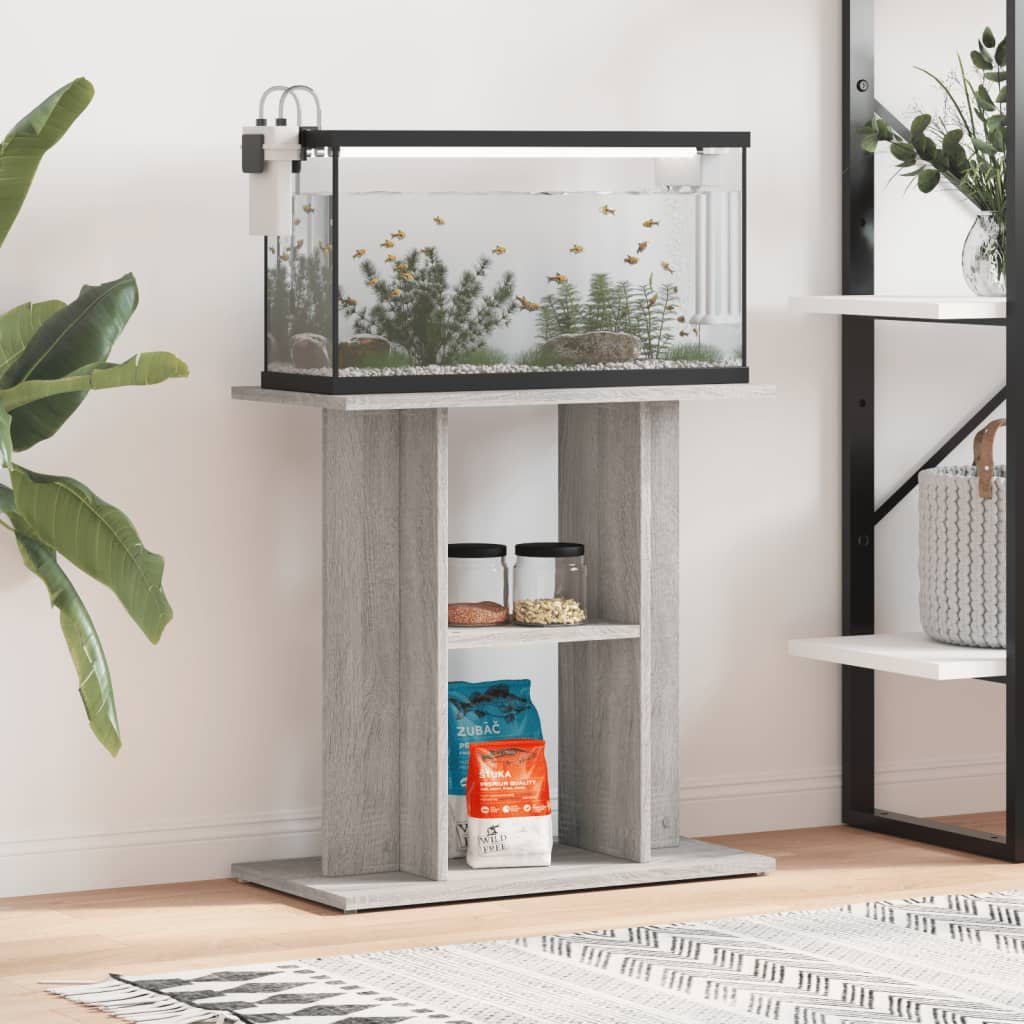 Aquariumstandaard Sonoma Grijs Bewerkt Hout