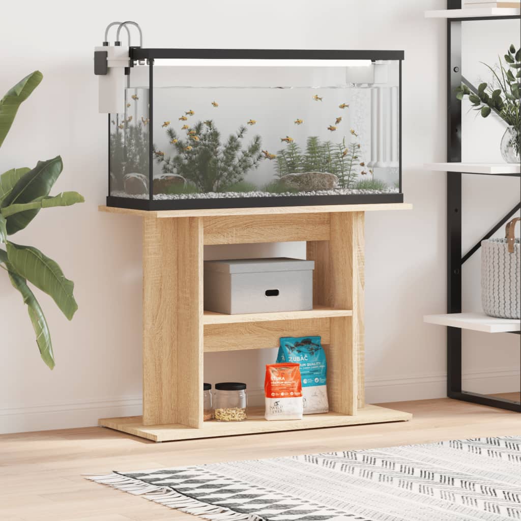 Aquariumstandaard Sonoma Grijs Bewerkt Hout