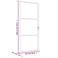 Binnendeur 93X201,5 Cm Esg-Glas En Aluminium
