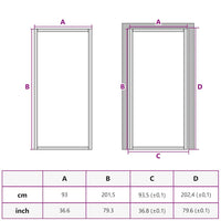 Binnendeur 93X201,5 Cm Esg-Glas En Aluminium