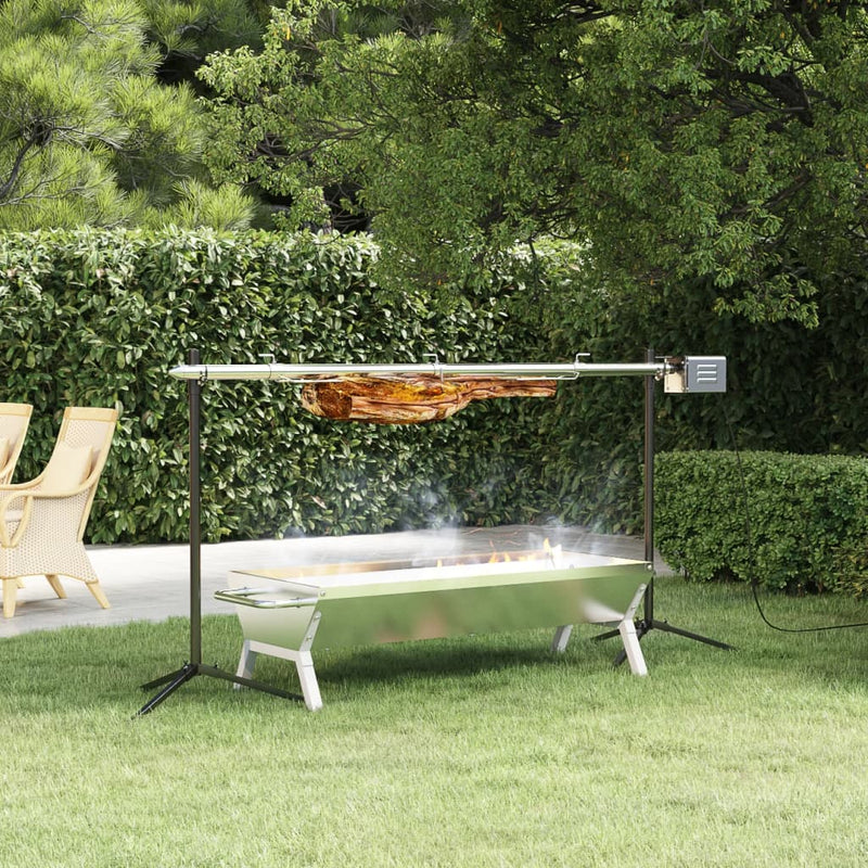 Automatische Barbecue Met Motor 150X46,5X82,5 Cm Roestvrijstaal