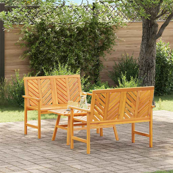 Tuin Lounge Set 2 Pcs Bruin Massief Acaciahout