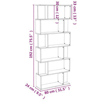 Boekenkast/Kamerscherm 80X24X192 Cm Bewerkt Hout