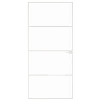 Binnendeur 93X201,5 Cm Gehard Glas En Aluminium Smal Wit En Transparant