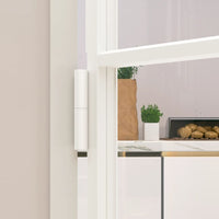 Binnendeur 93X201,5 Cm Gehard Glas En Aluminium Smal Wit En Transparant