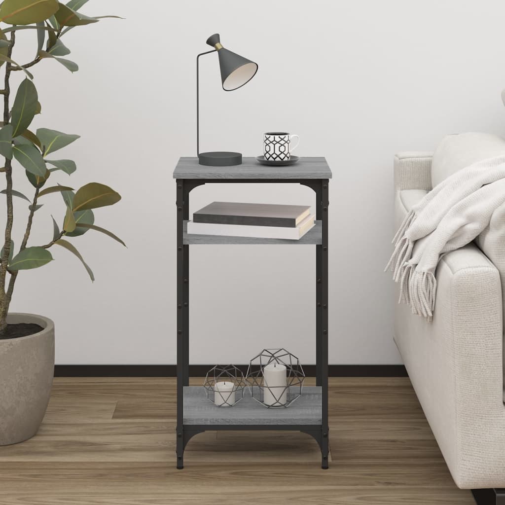 Bijzettafel Bewerkt Hout Eikenkleurig