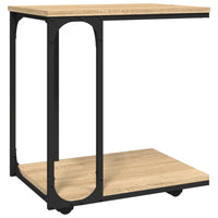 Bijzettafel Met Wieltjes 50X35X55,5 Cm Hout Kleurig