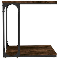 Bijzettafel 50X35X52 Cm Bewerkt Hout Gerookt Eikenkleurig