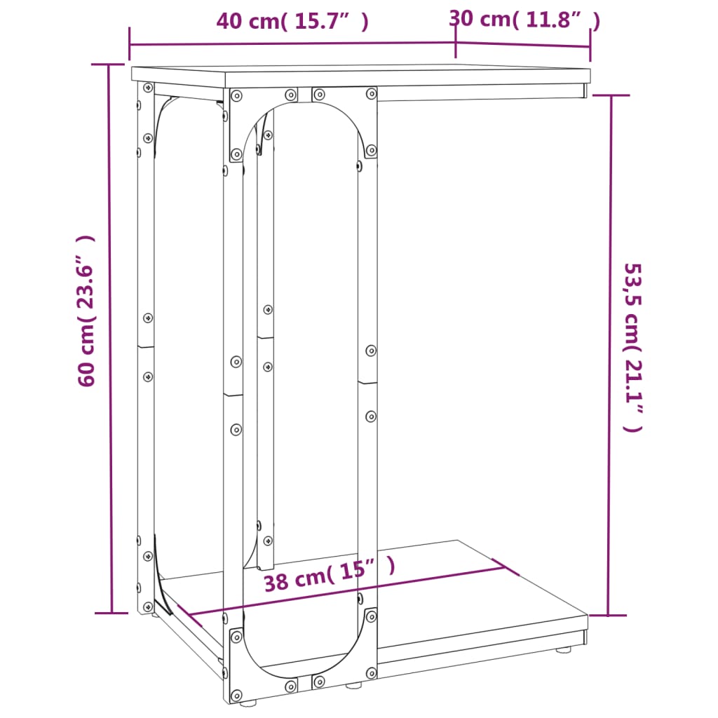 Bijzettafel Bewerkt Hout