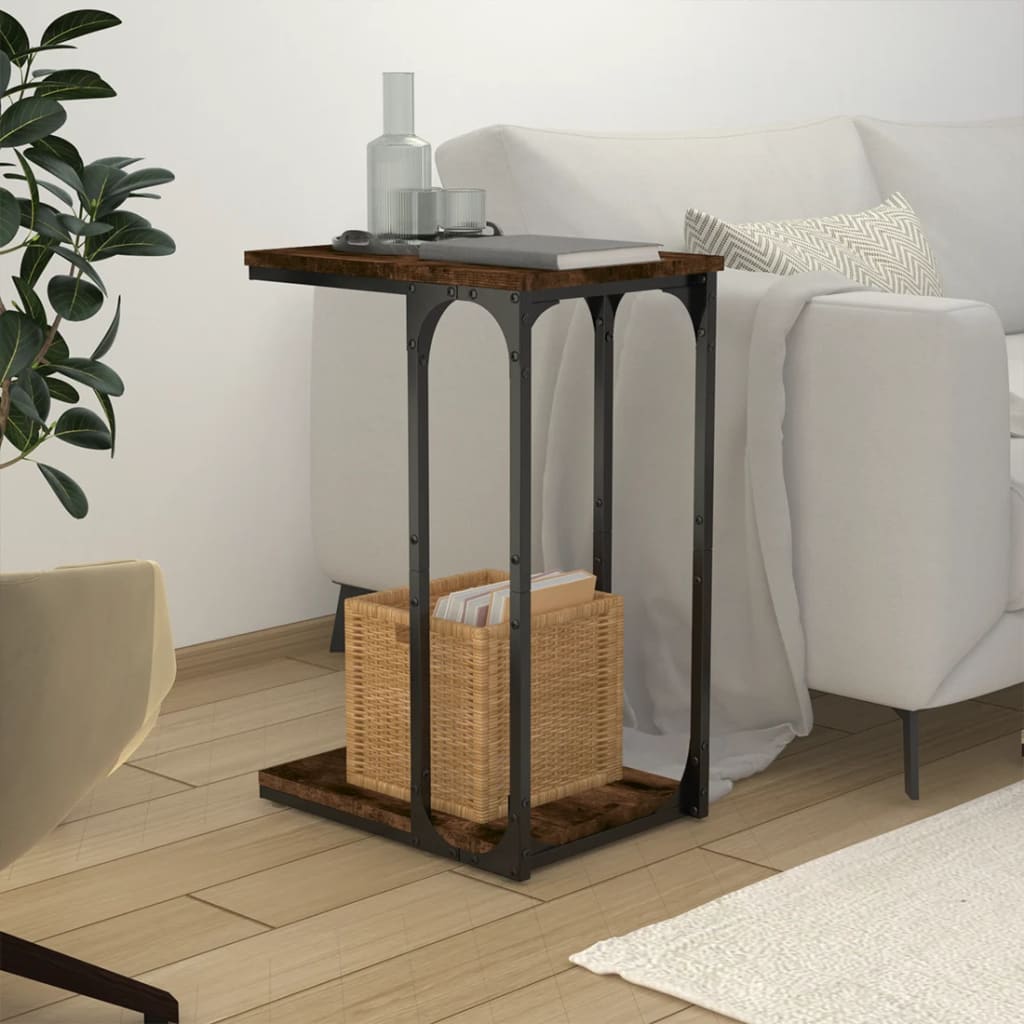 Bijzettafel Bewerkt Hout Kleurig