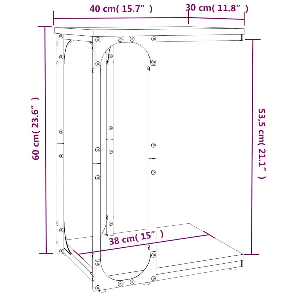 Bijzettafel Bewerkt Hout