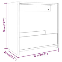 Bijzettafel 50X26X50 Cm Bewerkt Hout Kleurig