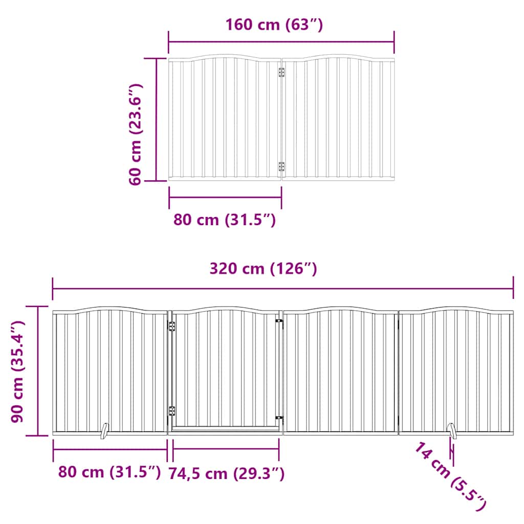 Hondenhek Inklapbaar 10 Panelen 800 Cm Populierenhout