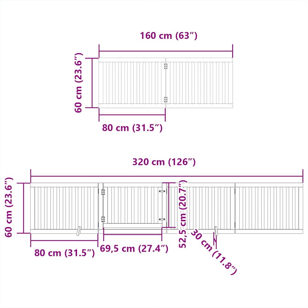 Hondenhek Inklapbaar Met Deur 6 Panelen 480 Cm Populierenhout