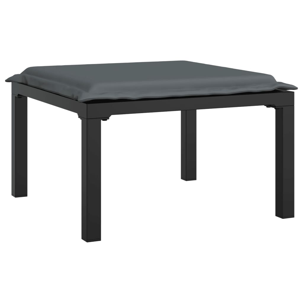 4-Delige Loungeset Poly Rattan Zwart En Grijs