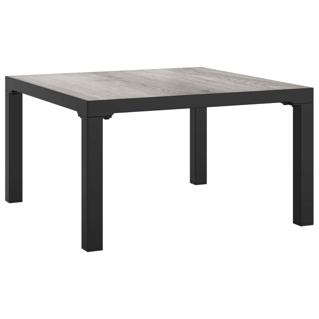 4-Delige Loungeset Poly Rattan Zwart En Grijs