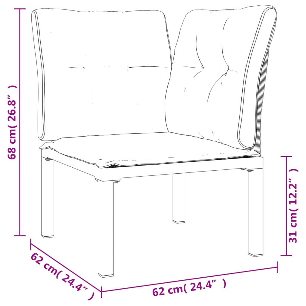 4-Delige Loungeset Poly Rattan Zwart En Grijs