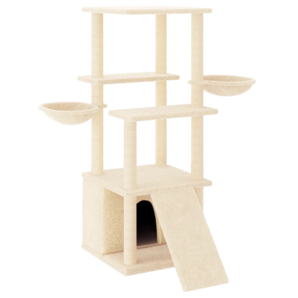 Kattenmeubel Met Sisal Krabpalen 133 Cm Kleurig