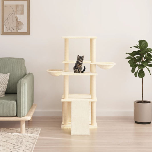 Kattenmeubel Met Sisal Krabpalen 133 Cm Kleurig