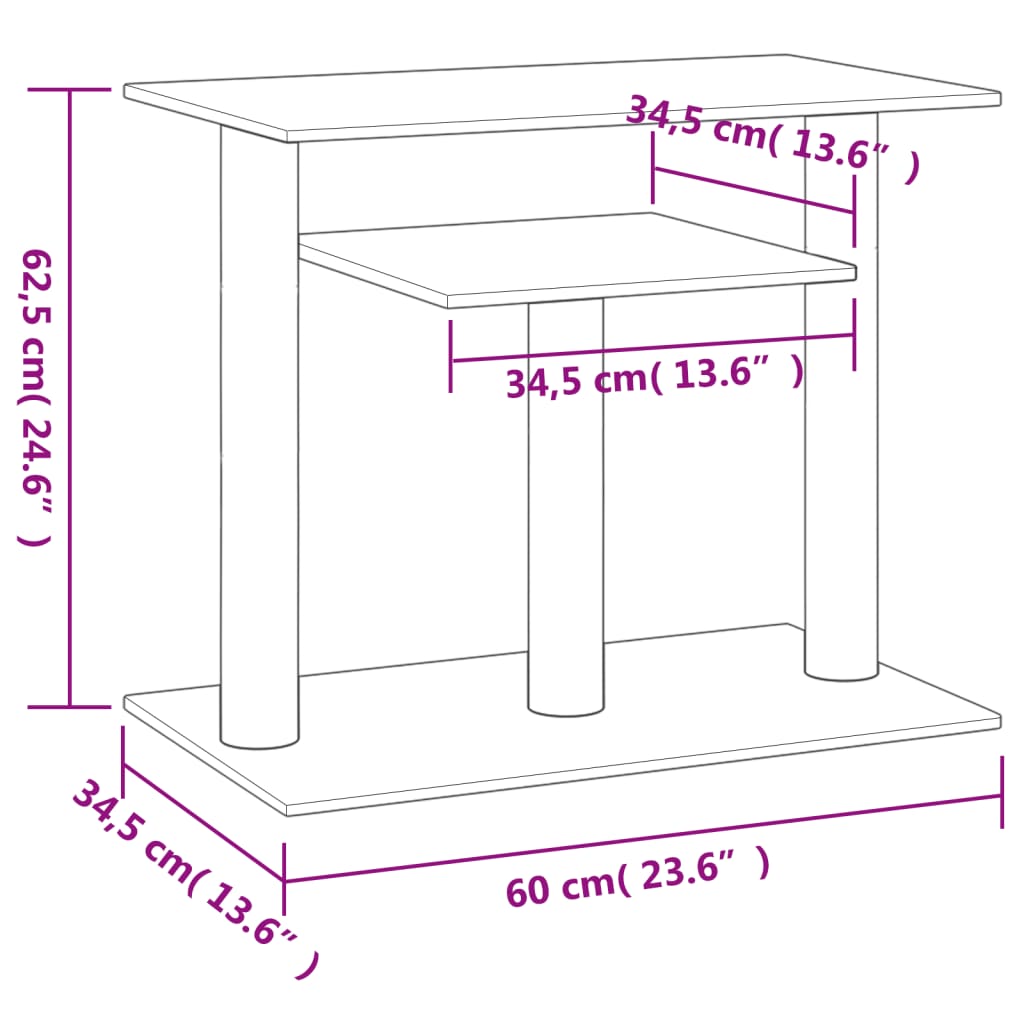 Krabpaal Met Platforms 62,5 Cm Kleurig