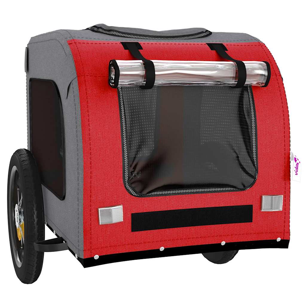 Hondenfietstrailer Oxford Stof En Ijzer En Grijs