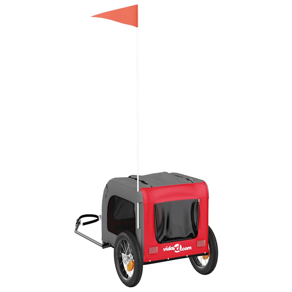 Hondenfietstrailer Oxford Stof En Ijzer En Grijs