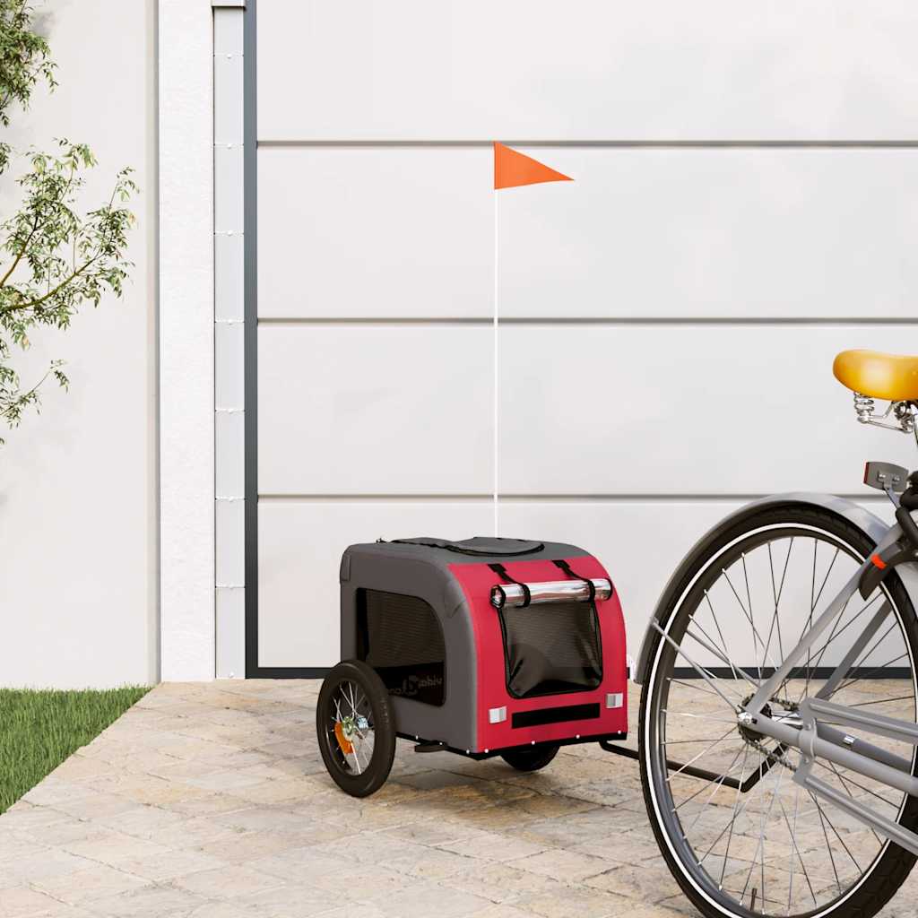 Hondenfietstrailer Oxford Stof En Ijzer En Grijs