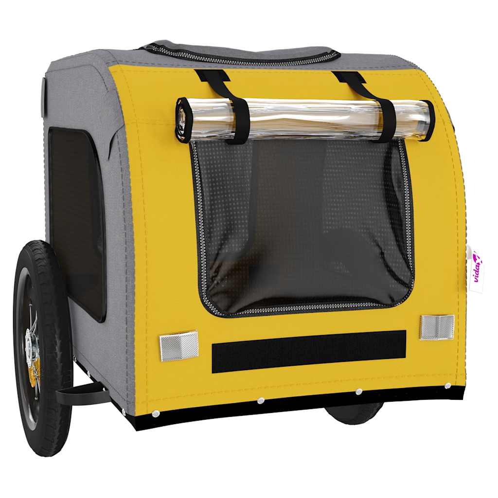 Hondenfietstrailer Oxford Stof En Ijzer En Grijs