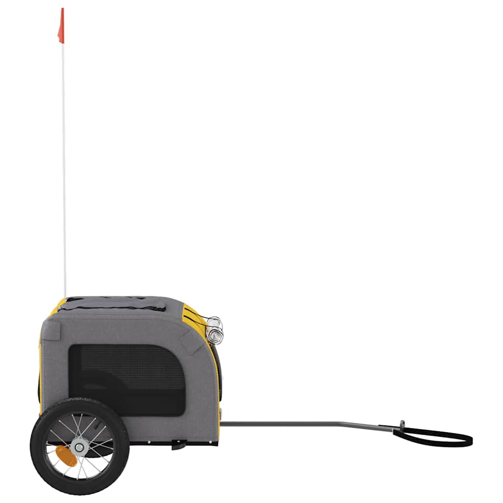 Hondenfietstrailer Oxford Stof En Ijzer En Grijs