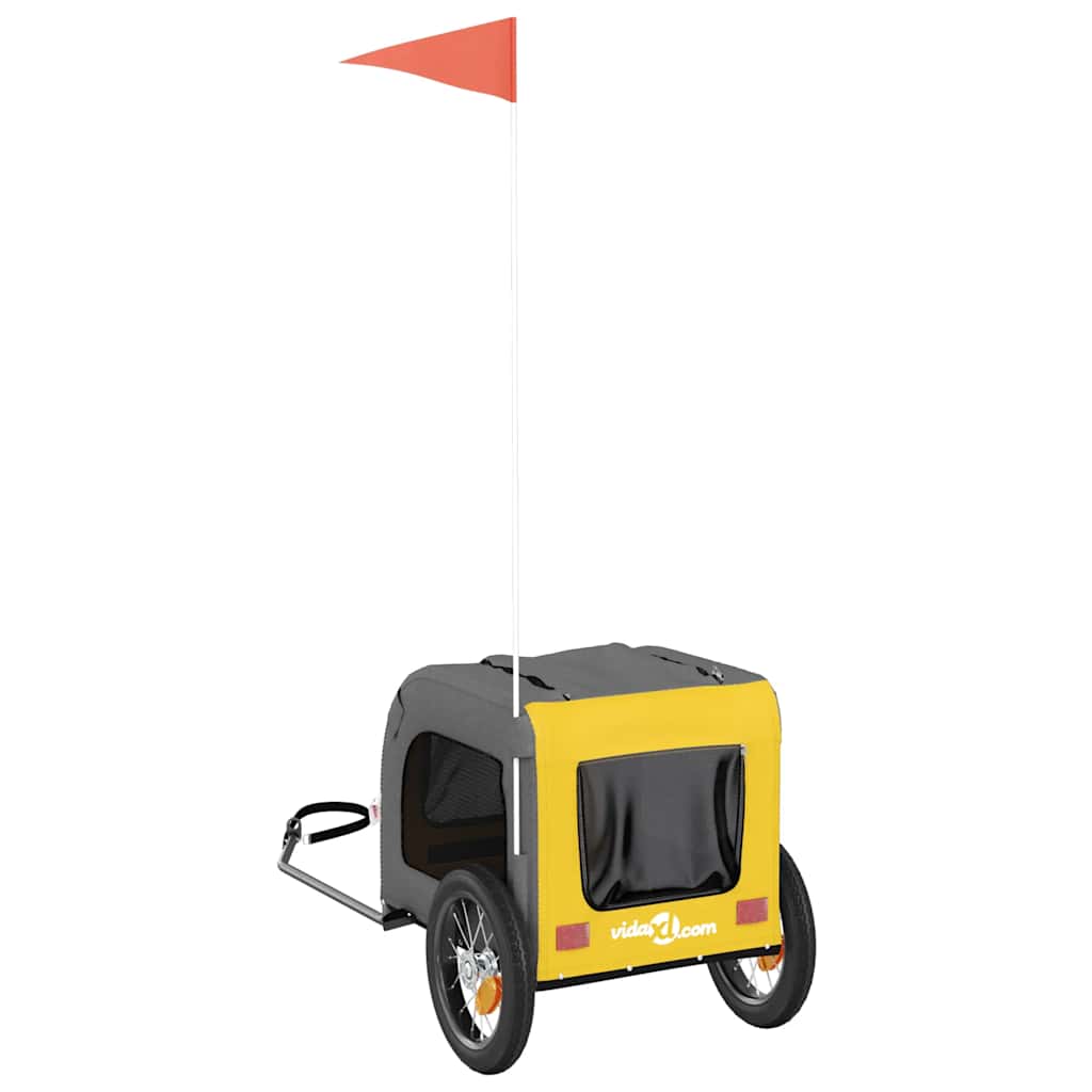 Hondenfietstrailer Oxford Stof En Ijzer En Grijs