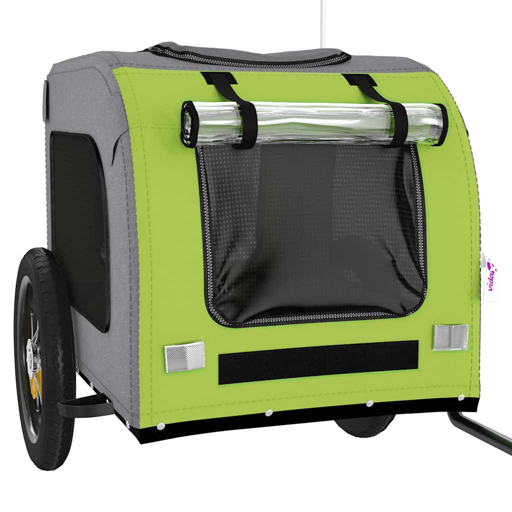 Hondenfietstrailer Oxford Stof En Ijzer En Grijs