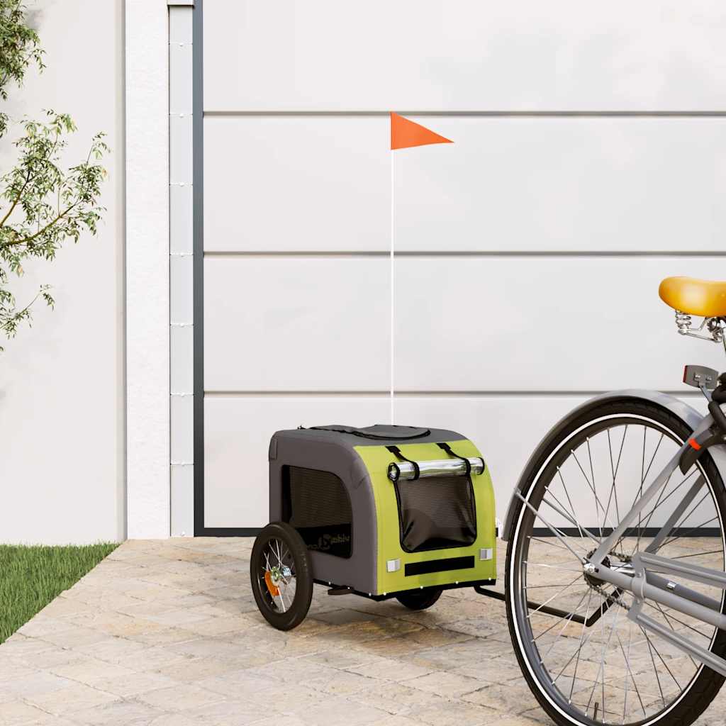 Hondenfietstrailer Oxford Stof En Ijzer En Grijs