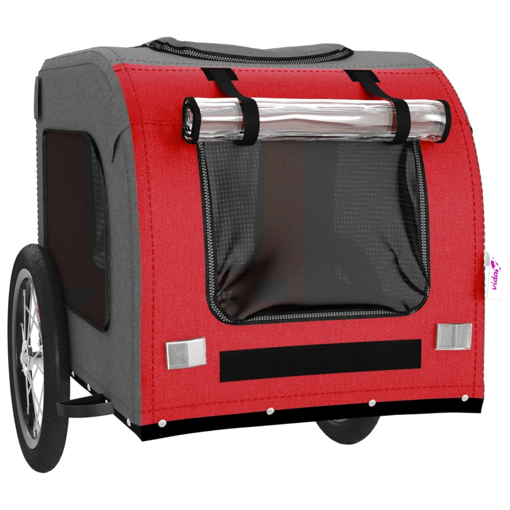 Hondenfietstrailer Oxford Stof En Ijzer En Grijs