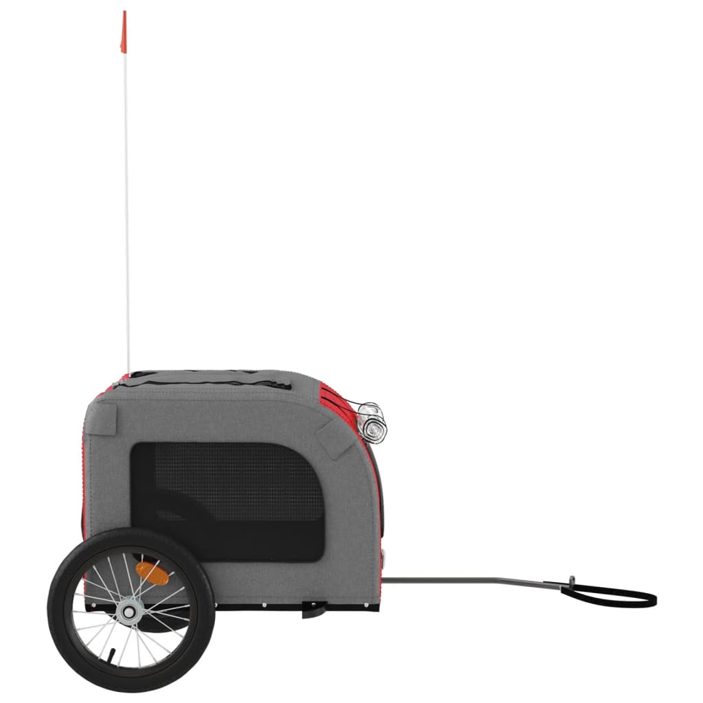 Hondenfietstrailer Oxford Stof En Ijzer En Grijs