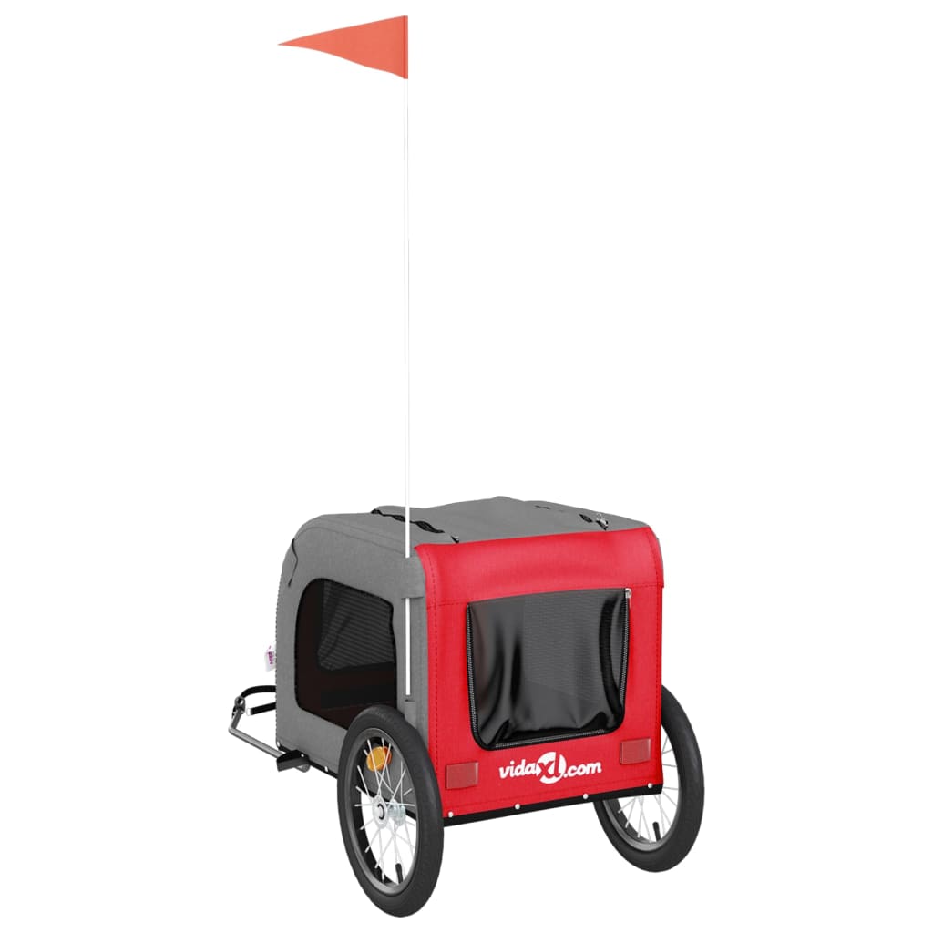 Hondenfietstrailer Oxford Stof En Ijzer En Grijs