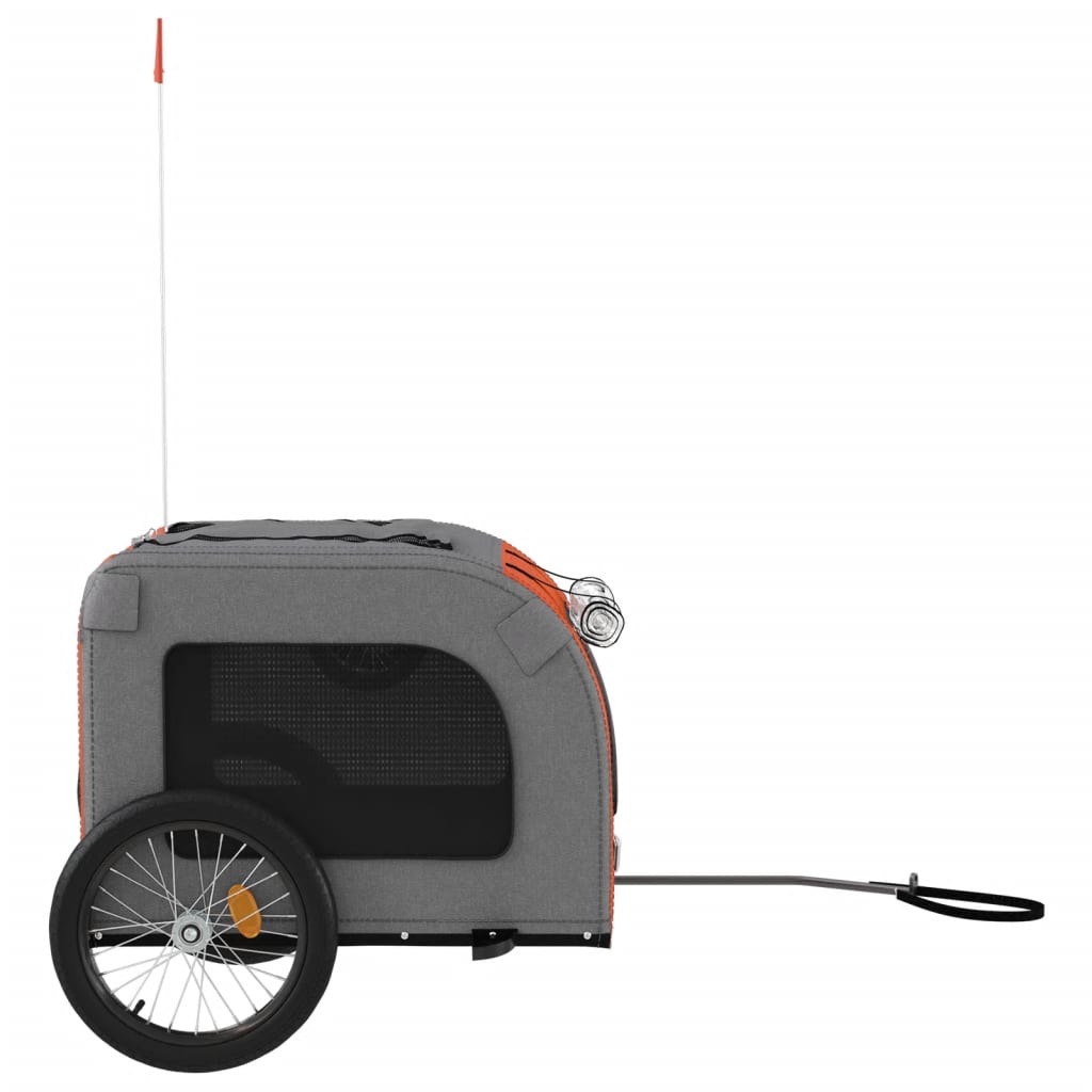 Hondenfietstrailer Oxfordstof En Ijzer En Grijs