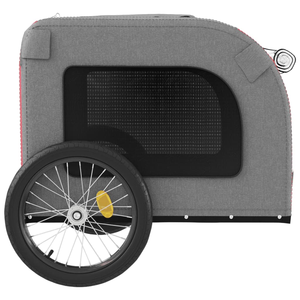 Hondenfietstrailer Oxfordstof En Ijzer En Grijs