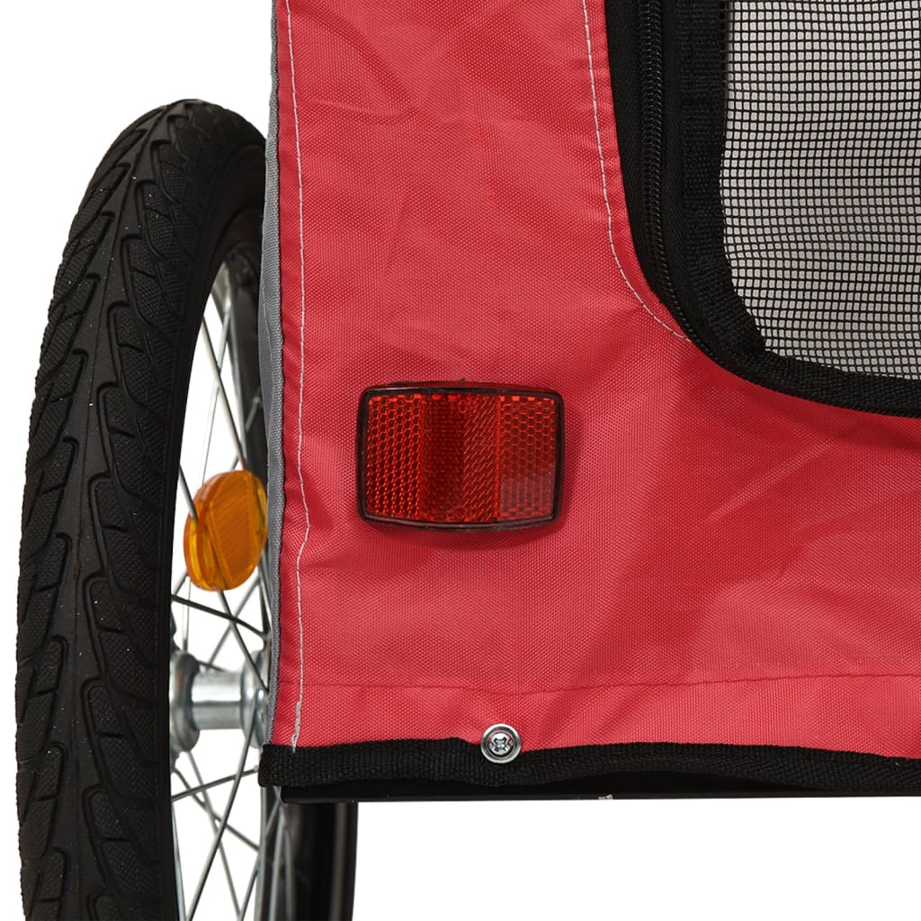 Hondenfietstrailer Oxfordstof En Ijzer En Grijs