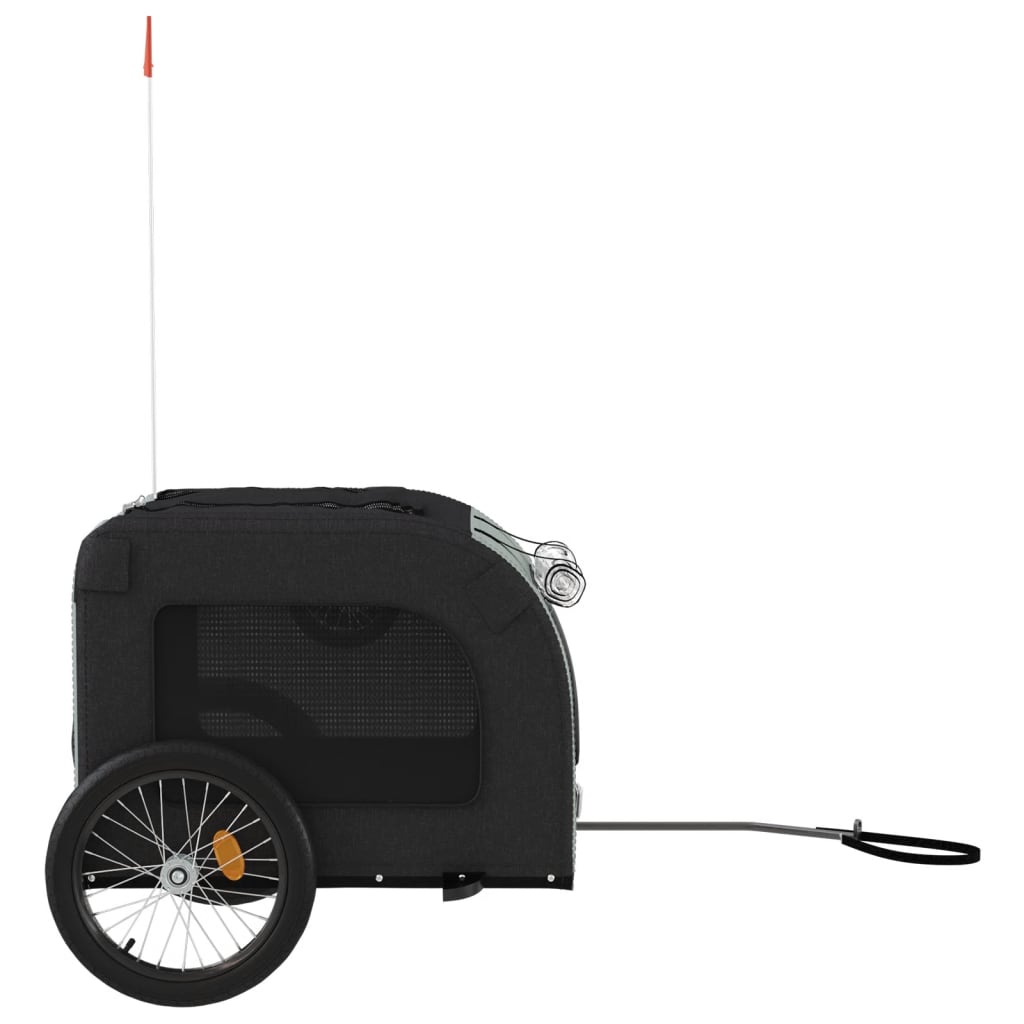 Hondenfietstrailer Oxfordstof En Ijzer Grijs En Zwart