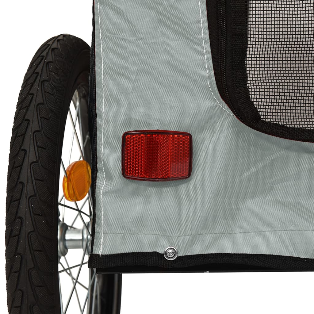 Hondenfietstrailer Oxfordstof En Ijzer Grijs En Zwart