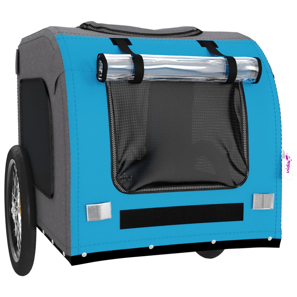 Hondenfietstrailer Oxfordstof En Ijzer En Grijs