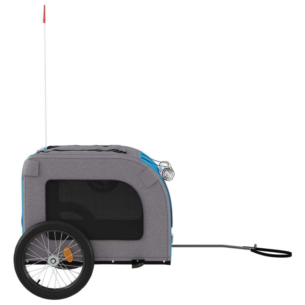 Hondenfietstrailer Oxfordstof En Ijzer En Grijs