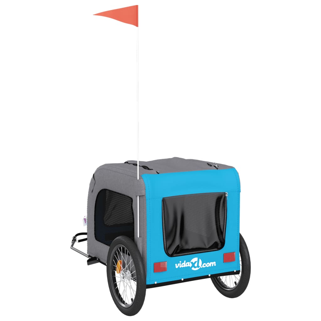 Hondenfietstrailer Oxfordstof En Ijzer En Grijs