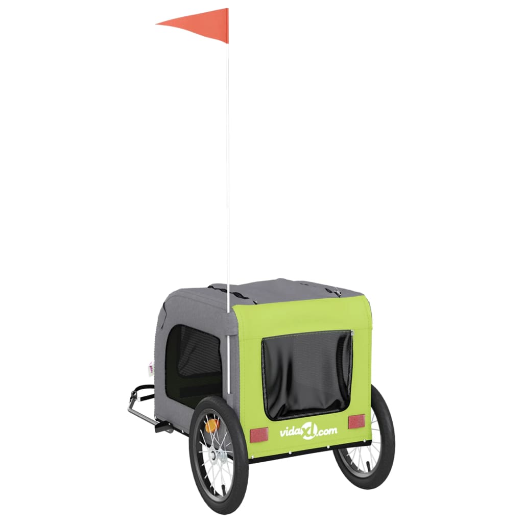 Hondenfietstrailer Oxford Stof En Ijzer En Grijs
