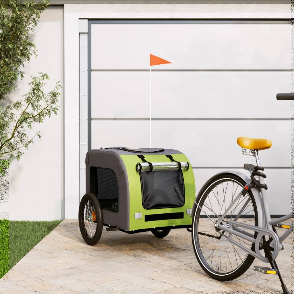 Hondenfietstrailer Oxford Stof En Ijzer En Grijs